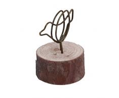 Escritorio Memo Clip Holder Soporte Base de mesa redonda de madera antiguo Bronce boda lugar tarjeta titulares 5pcs para Imagen tarjeta papel Nota Clip pantalla etiqueta de precio