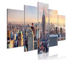 murando - Cuadro en Lienzo Ciudad Nueva York 225x112 cm Impresión de 5 Piezas Material Tejido no Tejido Impresión Artística Imagen Gráfica Decoracion de Pared Manhattan d-B-0255-b-m