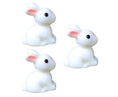 Amosfun - Figura decorativa en miniatura de conejo de Pascua para jardín, 20 unidades