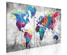 murando - Cuadro 200x80 cm Mapamundi - impresión de 5 Piezas - Material Tejido no Tejido - impresión artística - Imagen gráfica - Decoracion de Pared - Mapa del Mundo Continente k-A-0179-b-p