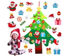 Joyibay Árbol de Navidad de Fieltro Árbol de Navidad de Bricolaje Artificial con Adornos Desmontables para niños Accesorios de decoración navideña