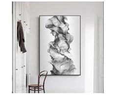Acuarela Abstracta Moderna Lienzo Pintura al óleo Blanco Negro Cuadros de Pared para Sala de Estar Arte de la Pared Carteles e Impresiones decoración para el hogar 60 * 90 cm sin Marco