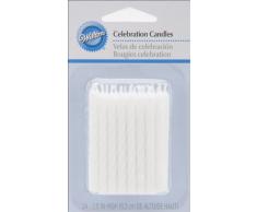 Wilton Velas Blancas para Celebraciones, Cera y Plástico, 1.85x7.29x12.67 cm, 24 Unidades