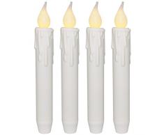 matches21 LED Advent Velas Velas (Marfil/Crema. Juego de 4 con Efecto titilante/Realista Oranges Luz para Corona de Adviento/Advent iluminación de Navidad iluminación por 17 cm