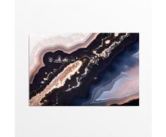 Feeby Frames Cuadro en Lienzo, Cuadro Impresión, Cuadro Decoración, Canvas 80x120 cm, Acuarela Abstracta, Azul, Negro, Rosa