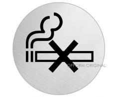 OFFORM Señal pictograma en acero inox Ø 130 mm No.6948 "Prohibido fumar"