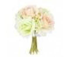 18cm Flores Artificial Rosa Ramo Seda Decoración de Nupcial Boda Champán Blanco