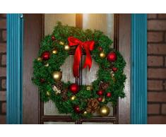Riffelmacher & Weinberger Chapa estriada Palo Corona de Navidad 19010 19011 – Corona de Adviento para sí adornan Adviento Tiempo, Verde, 30 cm