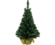 Árbol de Navidad artificial en bolsa de yute, verde, 75cm (2.5ft)