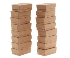 Marrón de cartón Cajas de joyería (16) 2,5 x 1,5 x 2,54 cm
