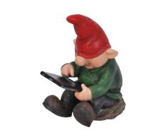 Vivid Arts Ltd - Figura Decorativa de Hijo gnomo Alegre con Tablet
