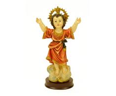Figura Decorativa Religiosa " Niño Jesús con Corona" Esculturas Resina. 11 x 7 x 21 cm.