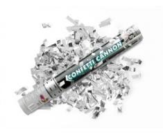 De confeti de - cañón de "plata metálico" fiesta - cañón de 60 cm y soporte de la oficina de la boda