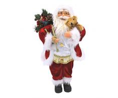 The Christmas Workshop 81440 60 cm de pie Perchero Tradicional Figura de Papá Noel, Rojo