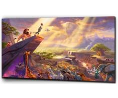 Plush Prints sobre lienzo, Simba el rey León Disney, blanco y negro, 20" x32"