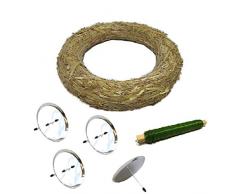 Decpero - Set de Manualidades para Corona de Adviento (6 Piezas, con Platos Plateados)