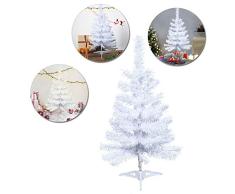 LARS360 Árbol de Navidad Árbol Artificial Arboles Decoración Navideña, Material Blanco PVC, Blanco con Soporte en Plástico, Altura 2ft - 60cm
