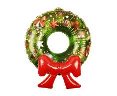 HAAC interkart – Corona decorativa para puerta corona Navidad Puerta Corona y bolas de algodón multicolor tamaño 40 cm