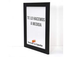 Marco a Medida para Fotos, póster, Puzzles, láminas. Cuadro Modelo 163 Negro Mate. con Cristal metacrilato 1.5 mm y Trasera Antihumedad 85x120 cm. Medida Especial para puzles