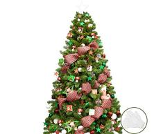 BusyBee Árbol de Navidad Artificial de 210 cm con 360 Luces LED y 152 Decoraciones navideñas Que animan la Navidad, incluidos los artilugios del árbol de Navidad Luces de Cadena LED USB