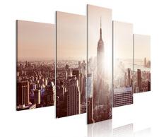 murando - Cuadro New York 225x112 cm - Impresion en Calidad fotografica - 5 Partes - Cuadro en Lienzo Tejido-no Tejido - Panorama Ciudad City d-B-0220-b-o