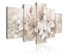 murando - Cuadro en Lienzo 100x50 cm Flores Impresión de 5 Piezas Material Tejido no Tejido Impresión Artística Imagen Gráfica Decoracion de Pared b-A-0297-b-n