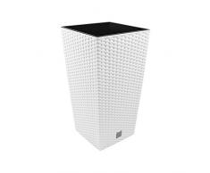 Prosper Plast DRTS265-S449 26,5 x 26,5 x 50 cm Maceta Cuadrada «Rato» - Blanca (12 Piezas).