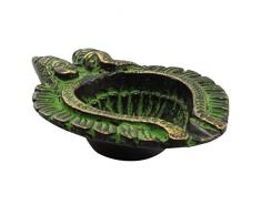 Freak Scene Porta-Incienso - Shiva y Ganesha - latón - Verde