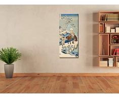 Legendarte Katsushika Hokusai Poeta Viajando en la Nieve Impresión Digital sobre Lienzo, cm. 30x70