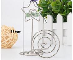 Leisial 10pcs Acero Inoxidable Clip Soporte de Fotos Tarjeta de Visita Clip Boda Lugar Nombre Tarjeta Tarjeteros para Boda Fiesta Oficina Decoración Casa
