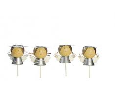 Corona de Adviento con diseño de ángel de plata de adhesivo 4er juego de baño de altura 11 cm en forma de candelabro