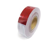 Abrams MFG - Cinta de seguridad reflectante de grado de diamante, 2 pulgadas x 150 pies, color rojo y blanco de grado de diamante, 0,93 kg