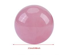 Cristal rosa natural, 1 pieza esfera de piedra de cuarzo Cristales naturales cristales de alivio de estrés bola de curación