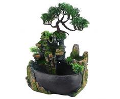 Fuente de Agua de Mesa, Mini Fuente de Cascada de Escritorio Interior DecoracióN de Fuente de Agua de Rocalla con Iluminación Led Que Cambia de Color para Decoración de Tienda de Oficina en Casa