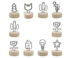 PEAK-EU 10 pzas Soportes Tocón con Clip Metal para Tarjetas de Lugar soporte para Tarjetas de Números Soporte para Mesa de Boda Nombre Tarjeta de Fotos Decoraciones de Fiesta