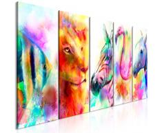 murando - Cuadro Animales 200x80 cm - Impresion en Calidad fotografica - 5 Partes - Cuadro en Lienzo Tejido-no Tejido – Animales Salvajes Zoo Acuarela g-C-0082-b-m