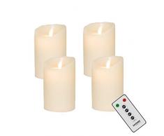 Sompex 4 Corona de Adviento Juego Velas LED V14 Marfil 12,5 cm con Mando a Distancia