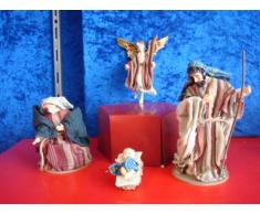 Figuras de belén, 4 piezas de plástico, 17 cm