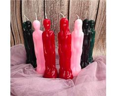 JIUYUE Blancas Decoración Macho y Hembra Estatua estatuilla Vela Vela Decorativa for Pascua Partido religioso Velas (Color : Green Male)