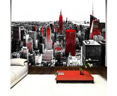 Fotomural 350x245 cm ! Papel tejido-no tejido. Fotomurales - Papel pintado 350x245 cm - New York rojo gris 10110904-61