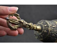 Liangliang988 Figura de campana de bronce tallada a mano, diseño de la antigua China