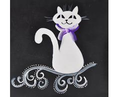 Unbranded Vela pintadas a Mano Plano Cuadrado Negro Blanco Gato Diseño pm524