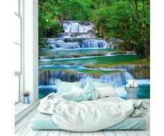 murimage Papel Pintado Cascada 274 x 254 cm Incluyendo Pegamento Fotomurales Río de la Selva Bosque Tailandia Asia
