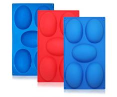 3 paquetes de 5 moldes de silicona para huevos de Pascua, molde para hornear de SourceTon, molde para galletas, molde para chocolate, bandeja para cubitos de hielo, molde para jabón