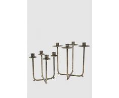 Vintage Home - Candelabro de Hierro con Soporte para 4 Velas de Adviento, 2 tamaños, Soporte para Velas de Navidad, Goldbraun Antik, L 22 x 22 x 29 cm