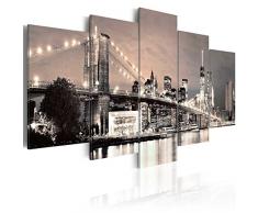 murando - Cuadro en Lienzo 200x100 cm New York Impresión de 5 Piezas Material Tejido no Tejido Impresión Artística Imagen Gráfica Decoracion de Pared Ciudad 030202-11