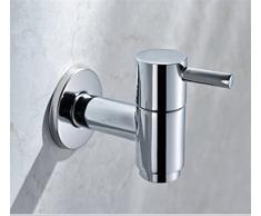 Sola manija pared grifo agua fría baño lavabo bañera latón grifos lavadora jardín Patio, acabado cromado