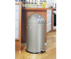 Imperial Wesco Pushboy - Papelera a pedal (40 L), color plateado