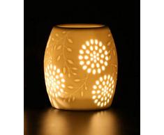 Portavelas de cerámica con quemador de aceite esencial para aromaterapia, quemador de velas, quemador de velas de tarta, difusor de aroma, calentador de velas