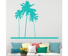 Tianpengyuanshuai Playa Vela Palmera de Coco Sala de Estar Etiqueta de la Pared decoración del hogar Etiqueta extraíble Arte Vinilo Negro poster30X25cm